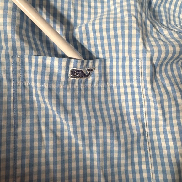 Vineyard Vines Performance Shirt Men's L Long Sleeve Tucker Blue/White Gingham - Picture 4 of 9